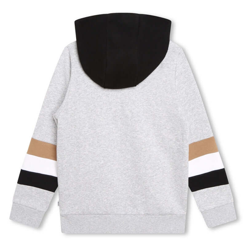 BOSS Boys Grey Hooded Cardigan BOSS Boys Grey Hooded Cardigan