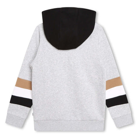 BOSS Boys Grey Hooded Cardigan BOSS Boys Grey Hooded Cardigan