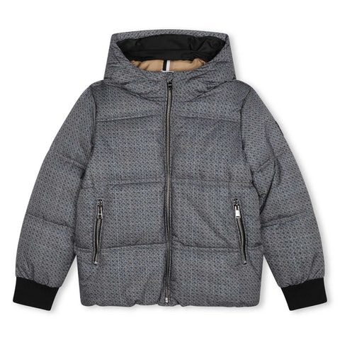 BOSS Boys Grey Puffer Jacket BOSS Boys Grey Puffer Jacket