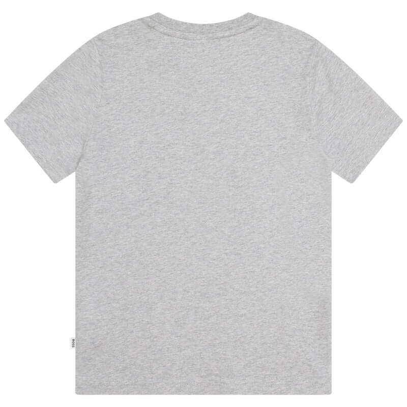 BOSS Boys Grey Short Sleeve Cotton T-Shirt BOSS Boys Grey Short Sleeve Cotton T-Shirt