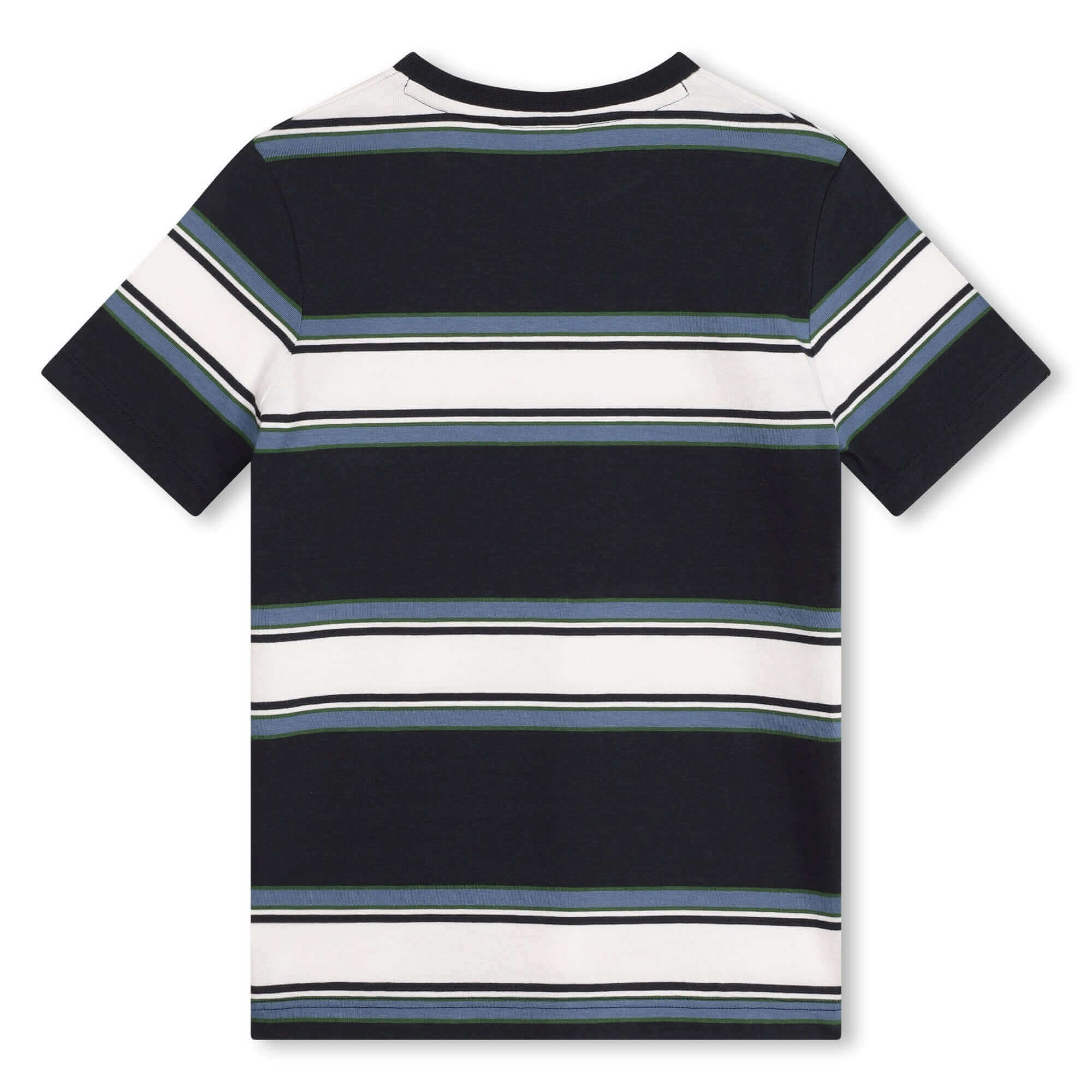 BOSS Boys Navy & White Short Sleeve Stripe T-Shirt BOSS Boys Navy & White Short Sleeve Stripe T-Shirt