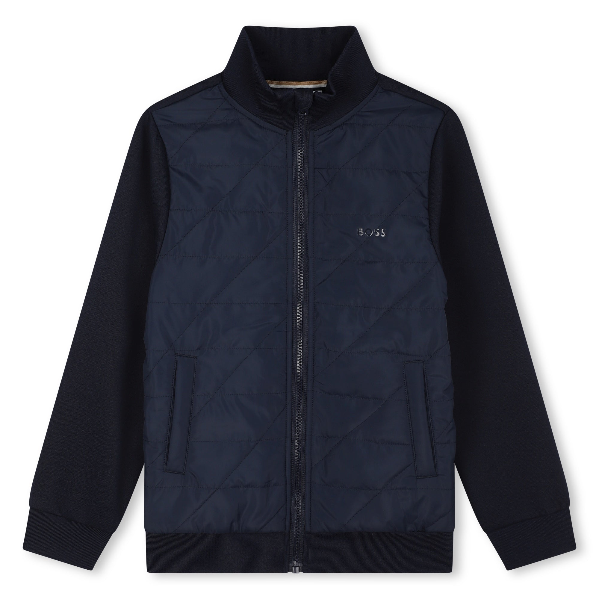 BOSS Boys Navy Zip Up Cardigan BOSS Boys Navy Zip Up Cardigan