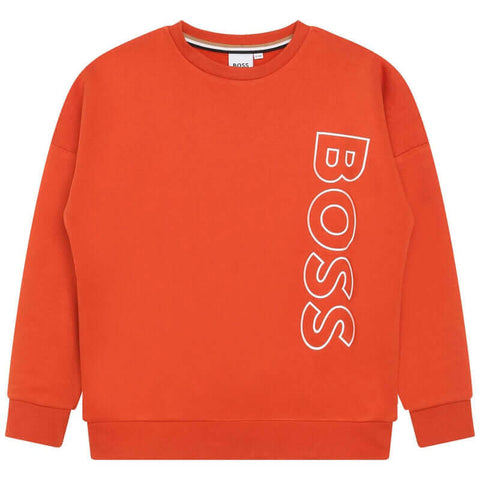 BOSS Boys Orange Side Logo Sweatshirt BOSS Boys Orange Side Logo Sweatshirt