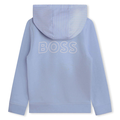 BOSS Boys Pale Blue Zip Up Hoodie BOSS Boys Pale Blue Zip Up Hoodie