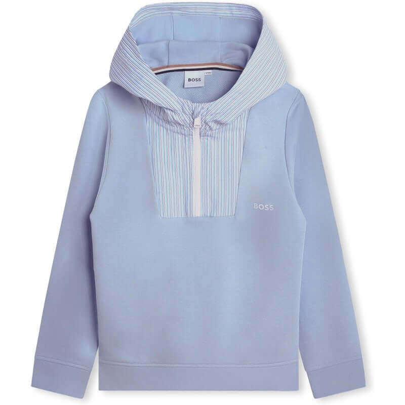 BOSS Boys Pale Blue Zip Up Hoodie BOSS Boys Pale Blue Zip Up Hoodie