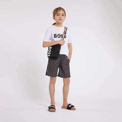 BOSS Boys White Logo Cotton Short Sleeve T-Shirt BOSS Boys White Logo Cotton Short Sleeve T-Shirt