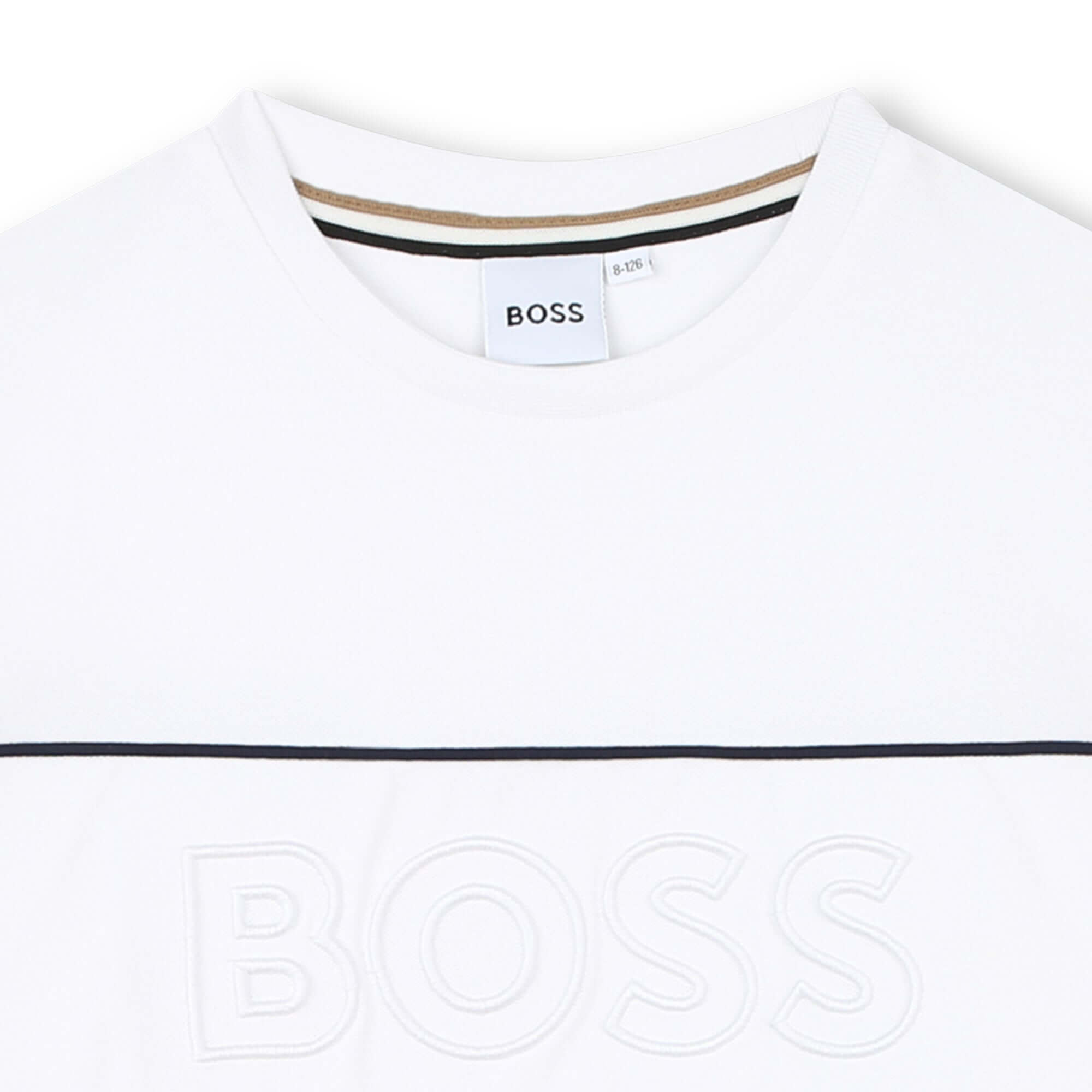 BOSS Boys White Logo Short Sleeve T-Shirt BOSS Boys White Logo Short Sleeve T-Shirt