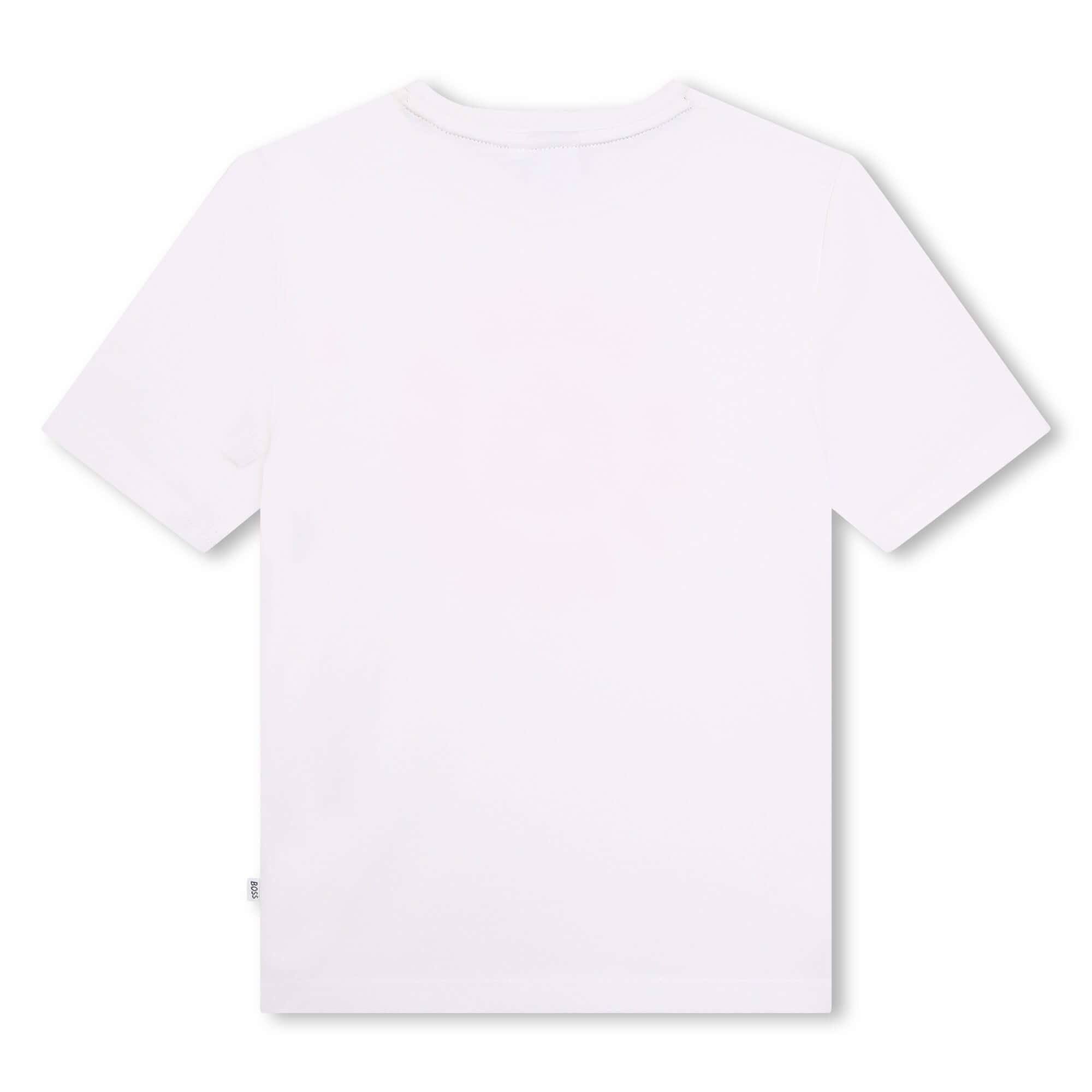 BOSS Boys White Short Sleeve Records Print T-Shirt BOSS Boys White Short Sleeve Records Print T-Shirt