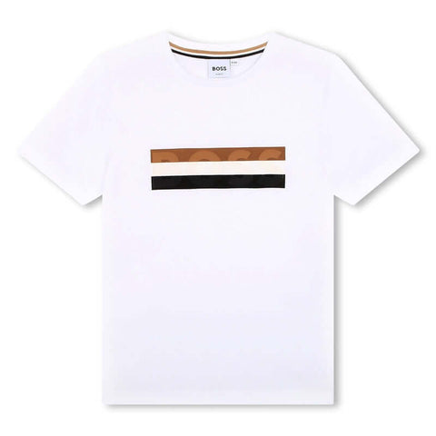 BOSS Boys White Short Sleeve T-Shirt BOSS Boys White Short Sleeve T-Shirt