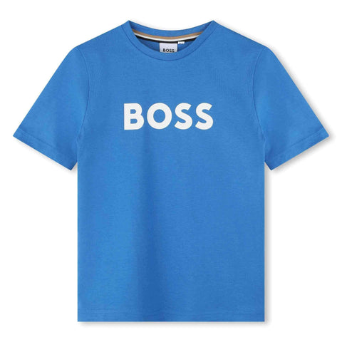 BOSS Boys blue Logo Short Sleeve T-Shirt BOSS Boys blue Logo Short Sleeve T-Shirt