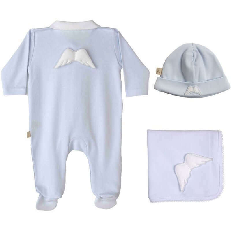 Baby Gi Blue Angel Wings Babygrow Gift Set Baby Gi Blue Angel Wings Babygrow Gift Set