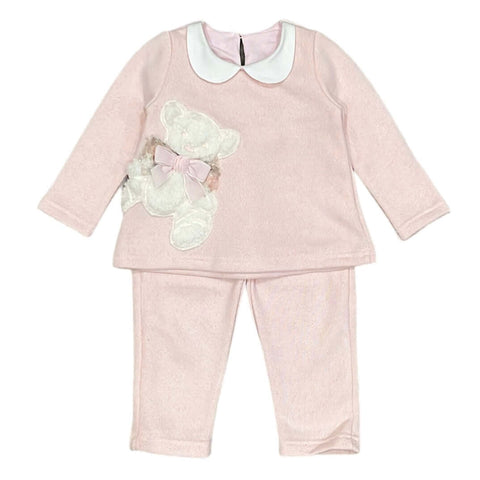 Balloon Chic Baby Girls Teddy Pink Legging Set Balloon Chic Baby Girls Teddy Pink Legging Set