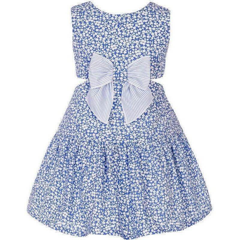 Balloon Chic Girls Blue & White Bow Dress Balloon Chic Girls Blue & White Bow Dress