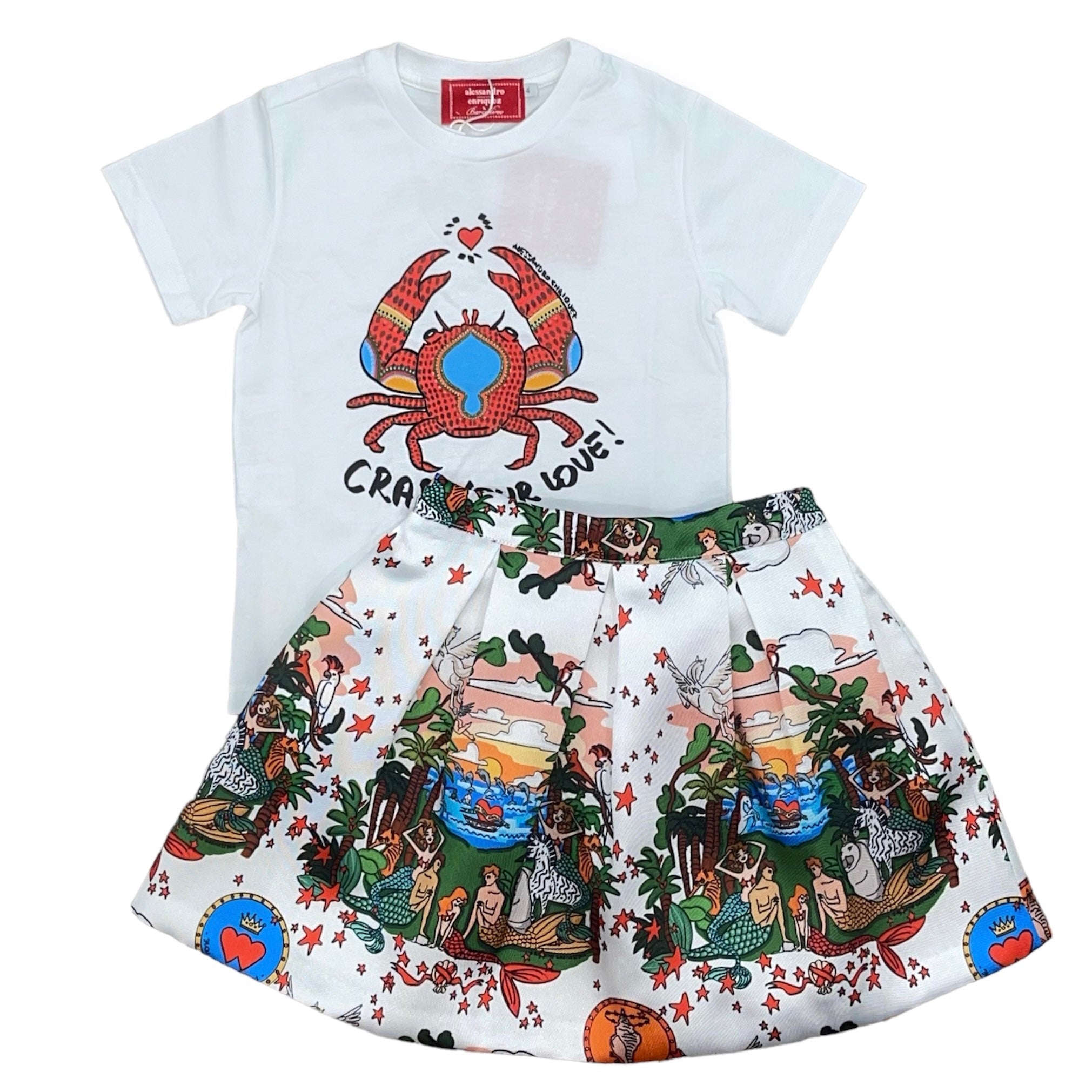 Barcellino Girls Love Skirt Set Barcellino Girls Love Skirt Set