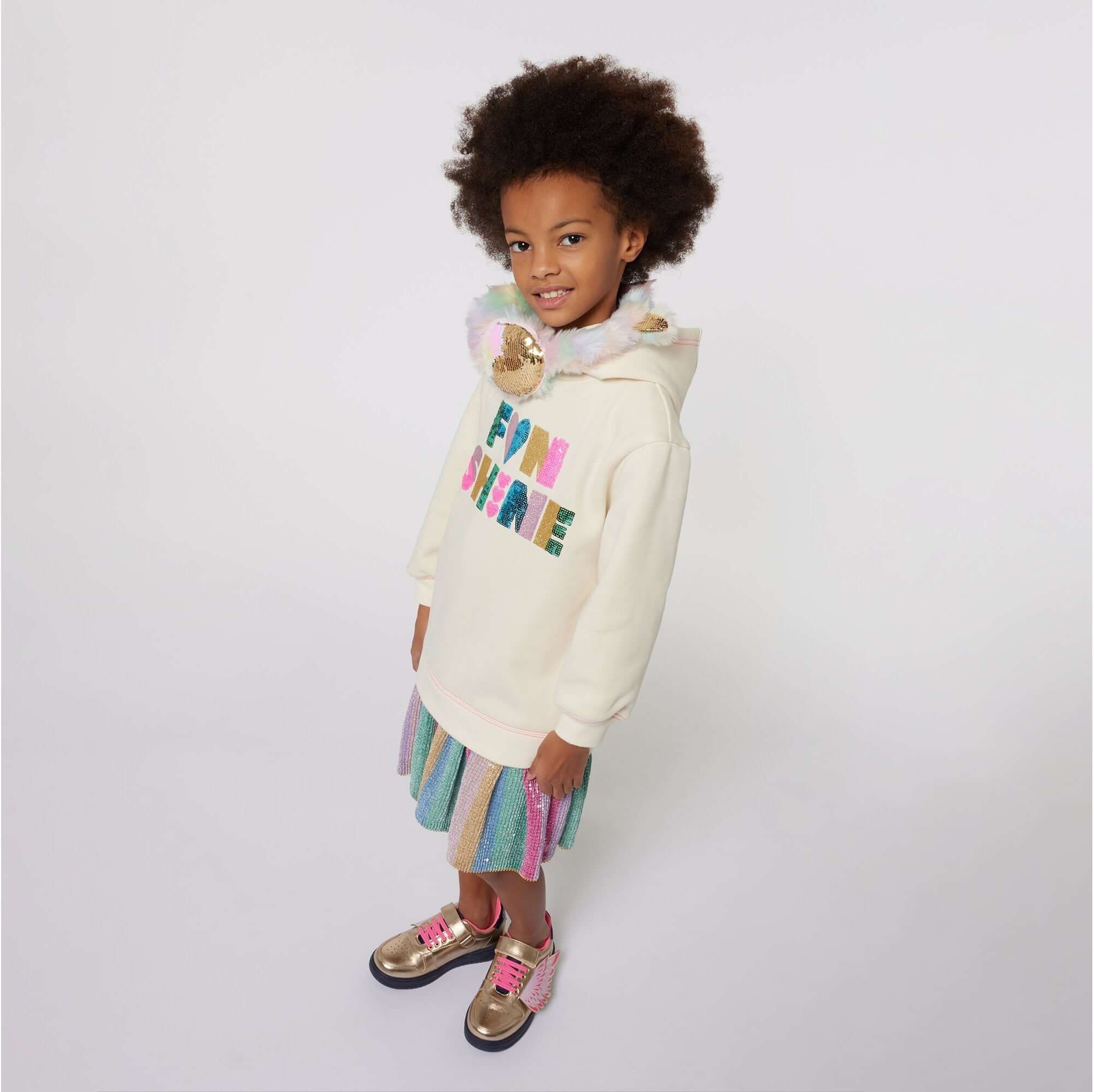 Billieblush Girls Cream Pleated Dress Billieblush Girls Cream Pleated Dress
