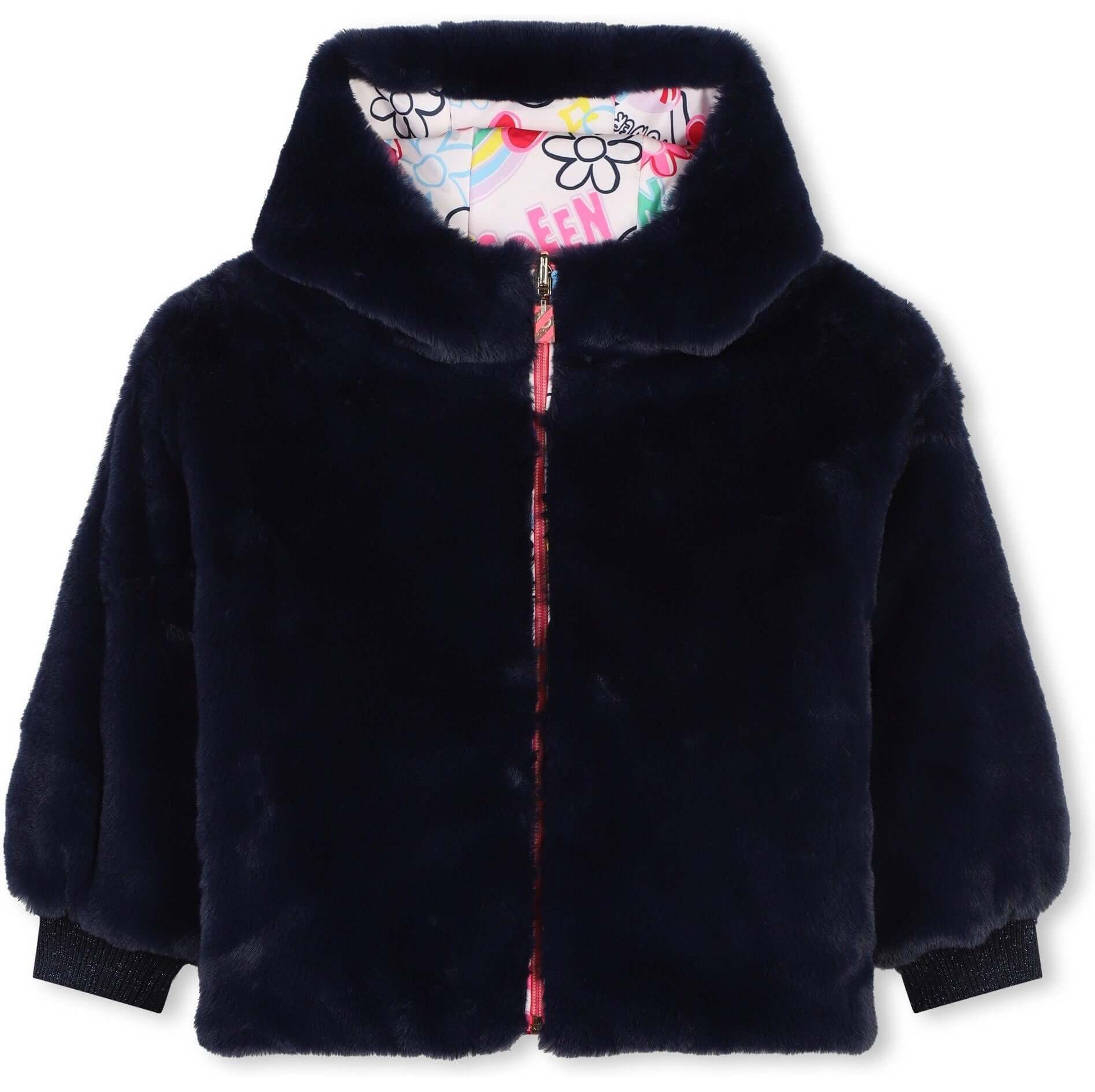 Billieblush Girls Graffiti Reversible Puffer Coat Billieblush Girls Graffiti Reversible Puffer Coat