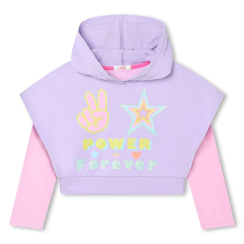 Billieblush Girls Lilac Peace Hoodie Billieblush Girls Lilac Peace Hoodie