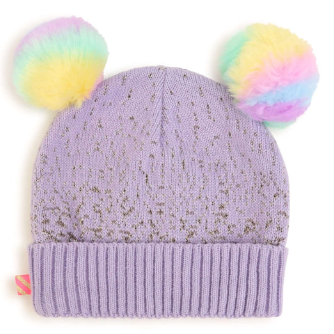 Billieblush Girls Lilac Pompom Star Hat Billieblush Girls Lilac Pompom Star Hat