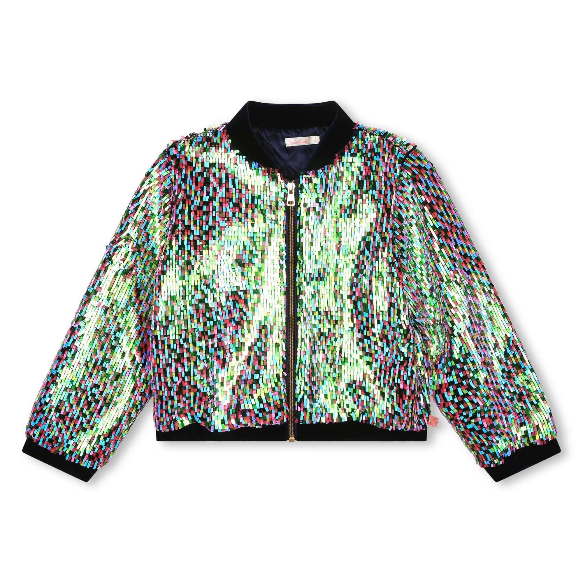 Billieblush Girls Multi Sequin Bomber Jacket Billieblush Girls Multi Sequin Bomber Jacket