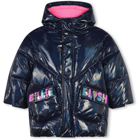 Billieblush Girls Navy Puffer Coat Billieblush Girls Navy Puffer Coat