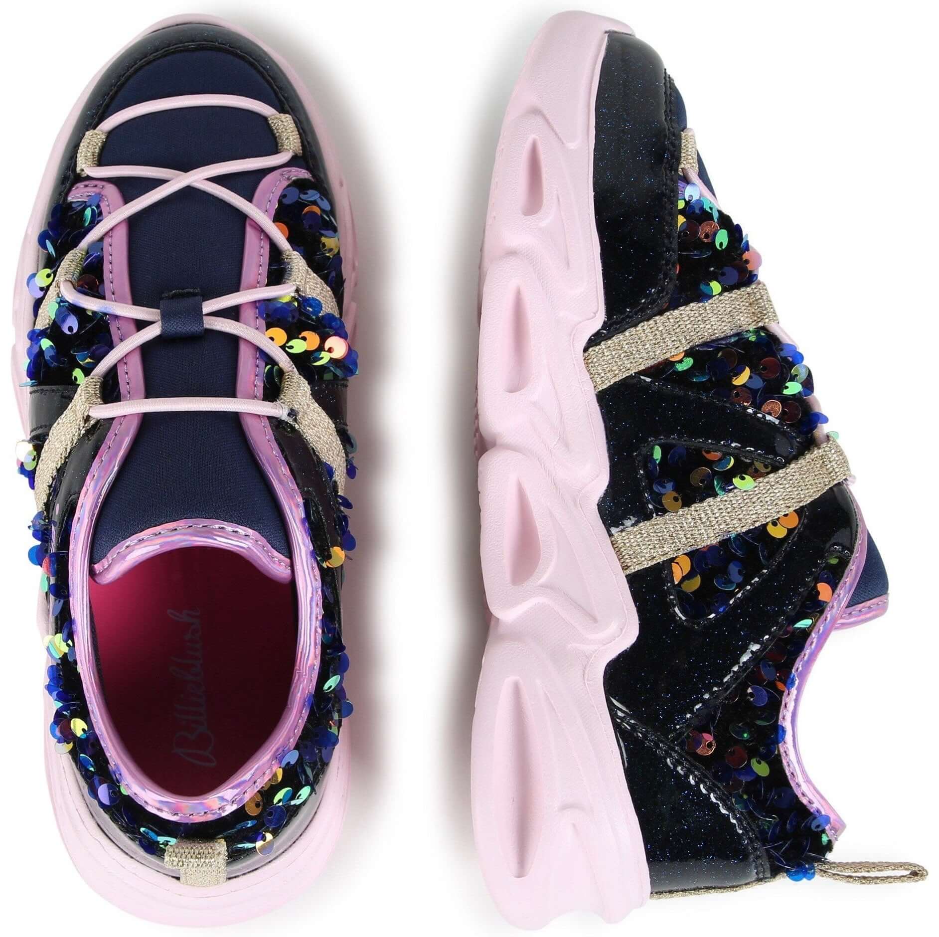 Billieblush Girls Navy Sequin Trainers Billieblush Girls Navy Sequin Trainers