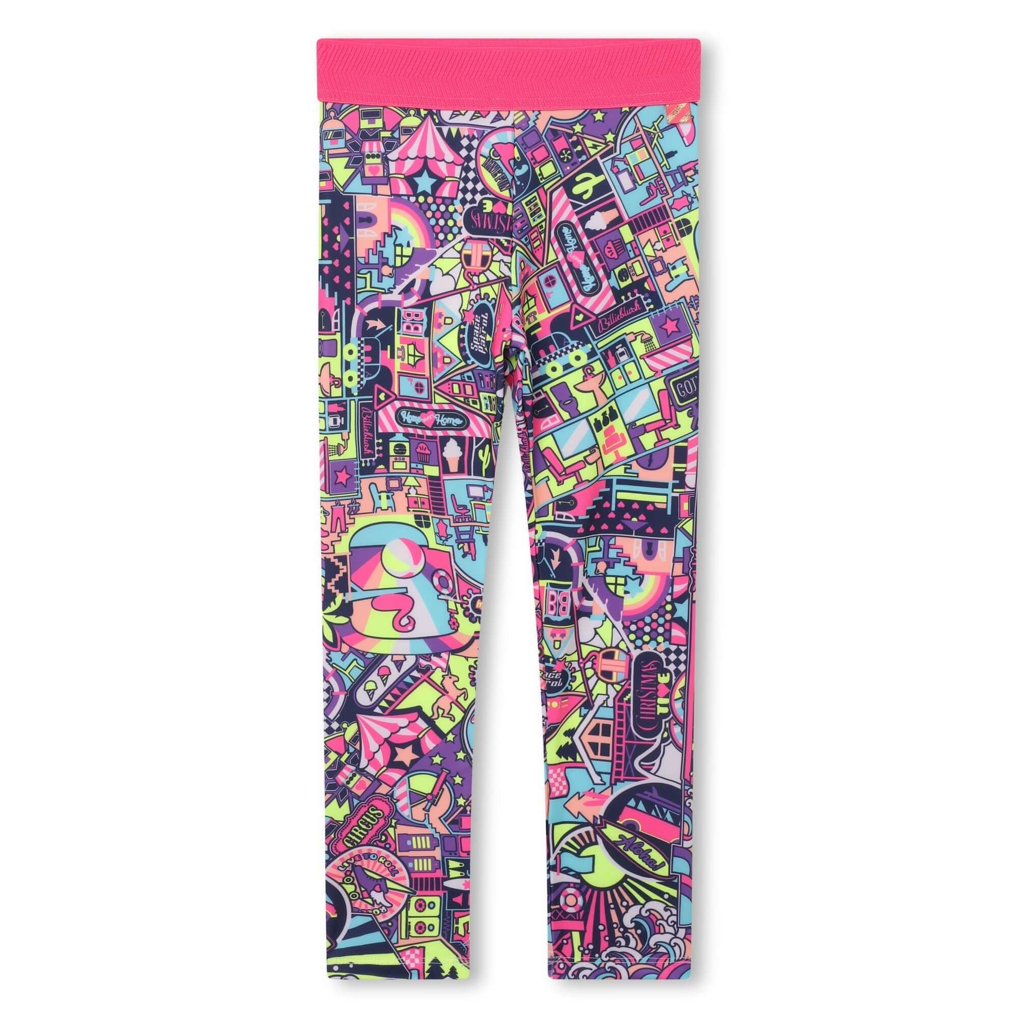Billieblush Girls Pink All Over Pattern Leggings Billieblush Girls Pink All Over Pattern Leggings