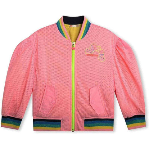 Billieblush Girls Pink Embroidered Bomber Jacket Billieblush Girls Pink Embroidered Bomber Jacket