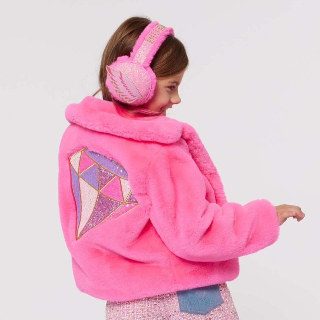Billieblush Girls Pink Faux Fur Coat Billieblush Girls Pink Faux Fur Coat