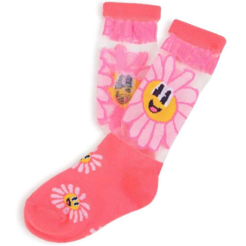 Billieblush Girls Pink Flower Knee High Socks Billieblush Girls Pink Flower Knee High Socks