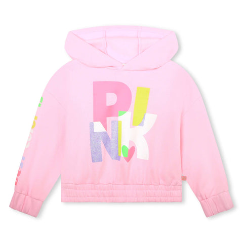 Billieblush Girls Pink Logo Graphic Hoodie Billieblush Girls Pink Logo Graphic Hoodie