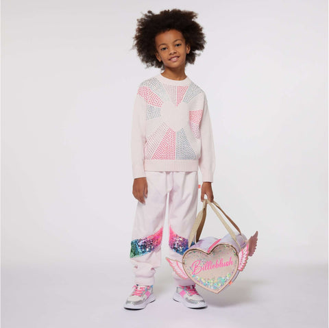 Billieblush Girls Pink Sequin Joggers Billieblush Girls Pink Sequin Joggers