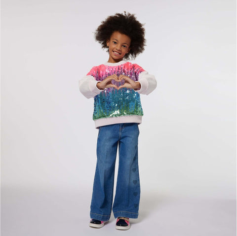 Billieblush Girls Pink Sequin Sweatshirt Billieblush Girls Pink Sequin Sweatshirt
