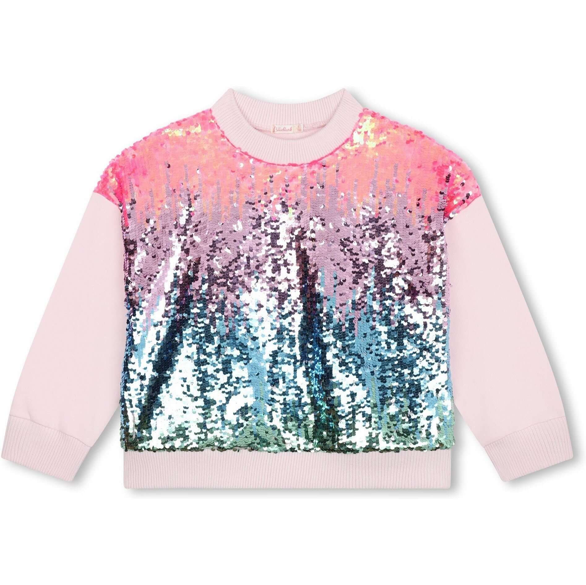 Billieblush Girls Pink Sequin Sweatshirt Billieblush Girls Pink Sequin Sweatshirt
