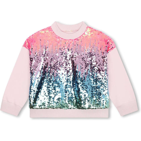 Billieblush Girls Pink Sequin Sweatshirt Billieblush Girls Pink Sequin Sweatshirt