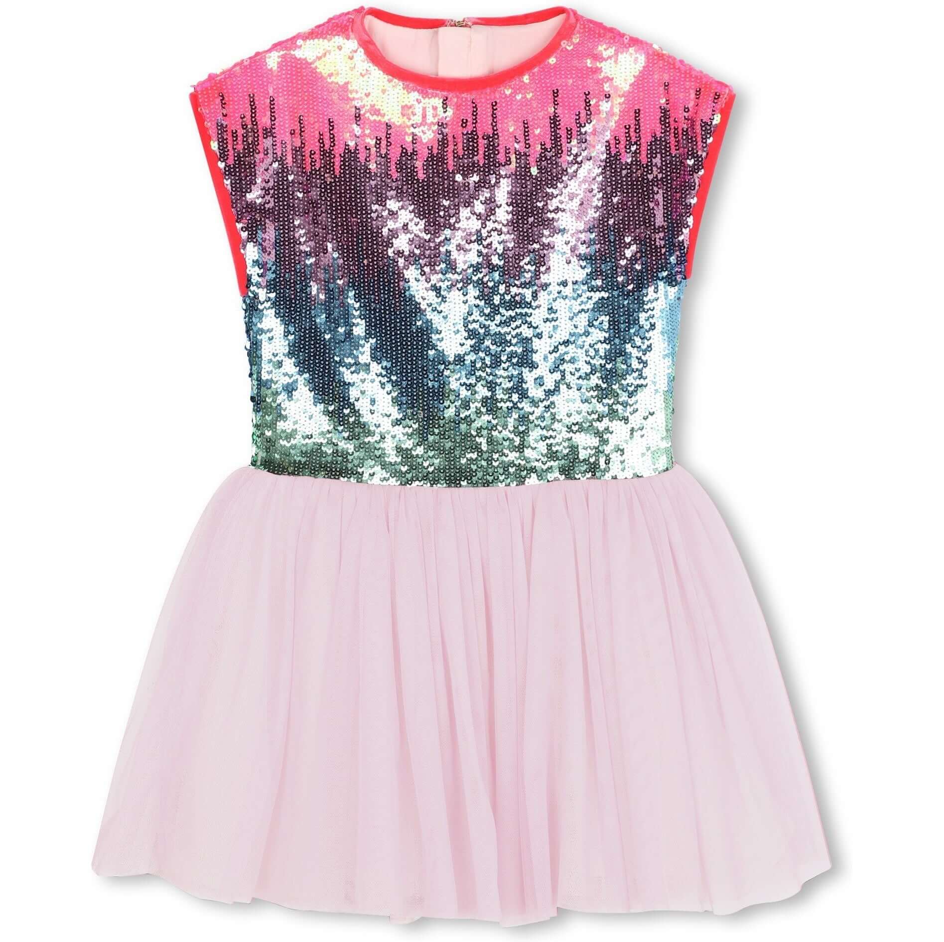 Billieblush Girls Pink Sequin Tulle Dress Billieblush Girls Pink Sequin Tulle Dress