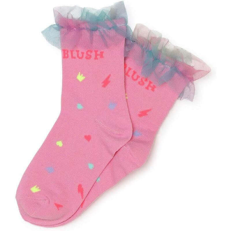 Billieblush Girls Pink Tulle Ankle Socks Billieblush Girls Pink Tulle Ankle Socks