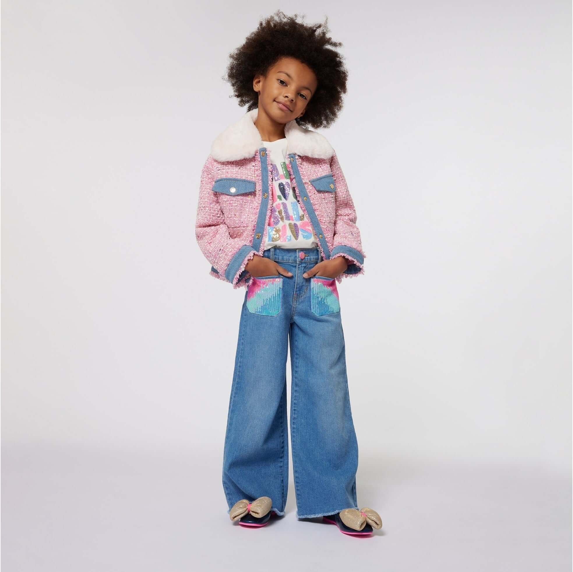Billieblush Girls Sequin Denim Jeans Billieblush Girls Sequin Denim Jeans
