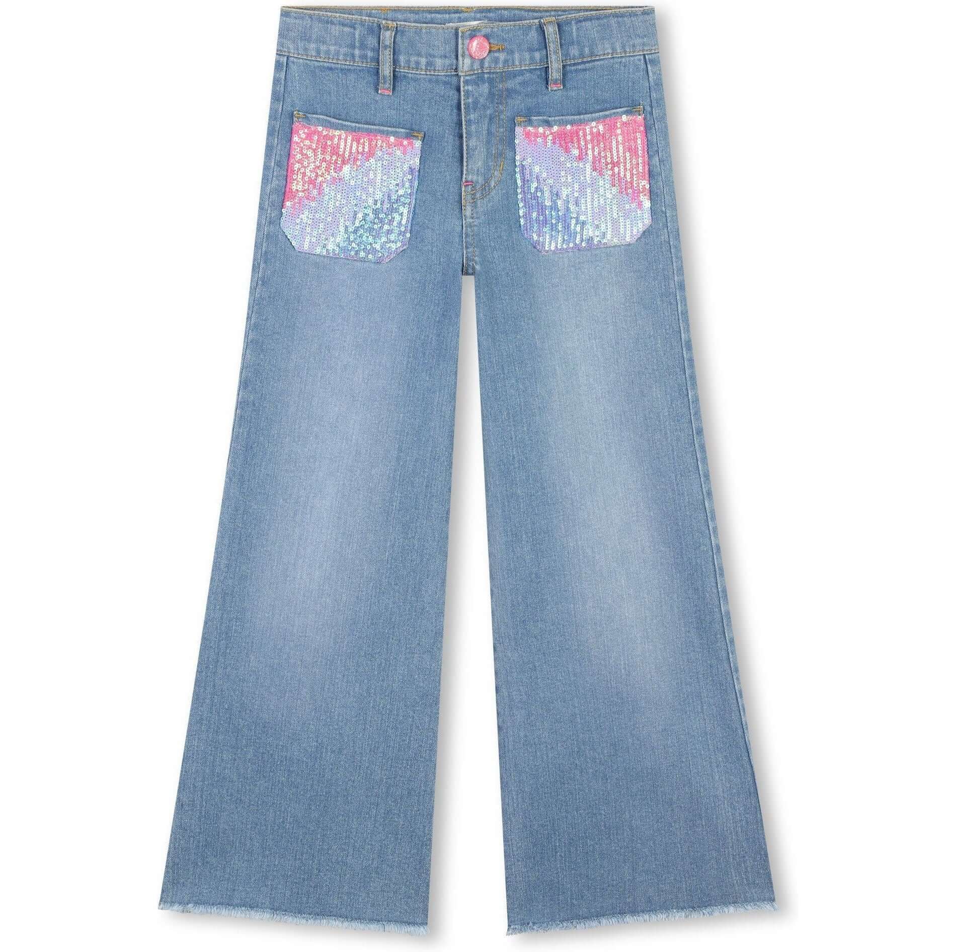 Billieblush Girls Sequin Denim Jeans Billieblush Girls Sequin Denim Jeans