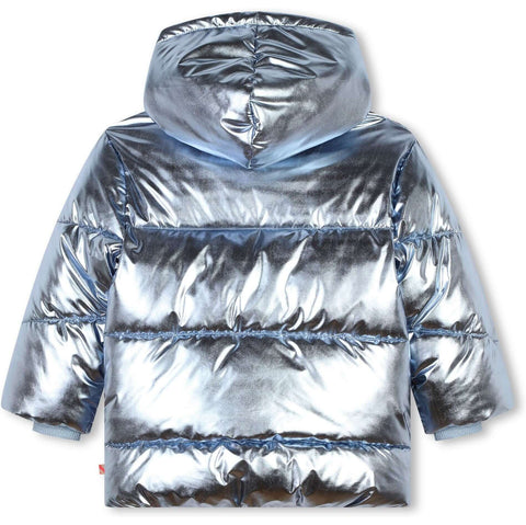 Billieblush Girls Silver Puffer Coat Billieblush Girls Silver Puffer Coat