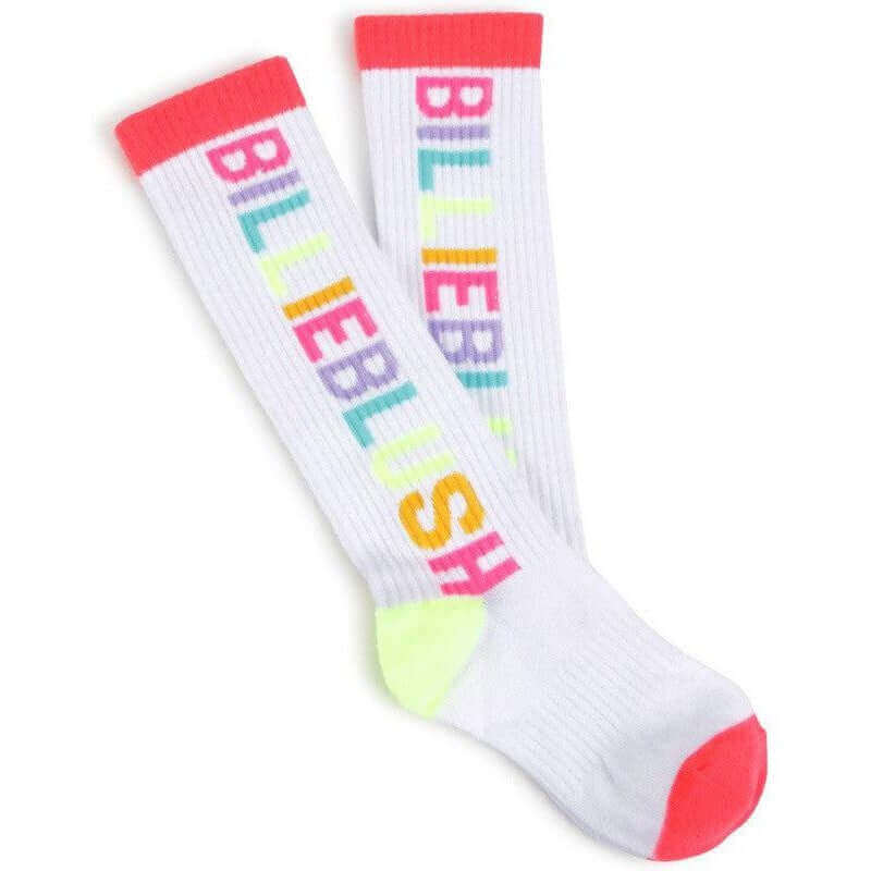 Billieblush Girls White Logo Knee High Socks Billieblush Girls White Logo Knee High Socks