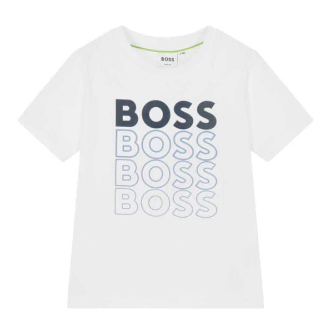 BOSS Baby Boys White Short Sleeve T-shirt BOSS Baby Boys White Short Sleeve T-shirt