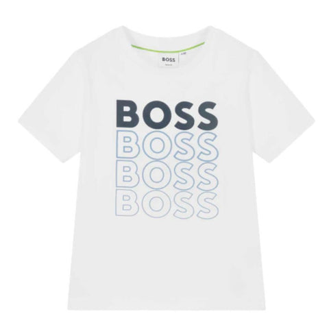 BOSS Baby Boys White Short Sleeve T-shirt BOSS Baby Boys White Short Sleeve T-shirt