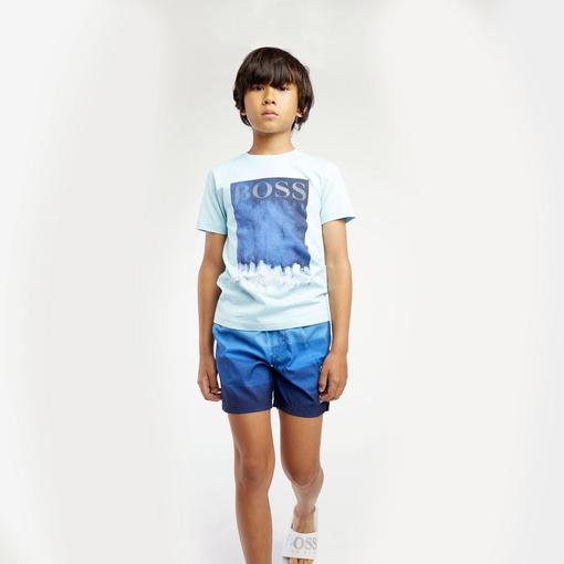BOSS Boys White Short Sleeve Wave T-shirt BOSS Boys White Short Sleeve Wave T-shirt
