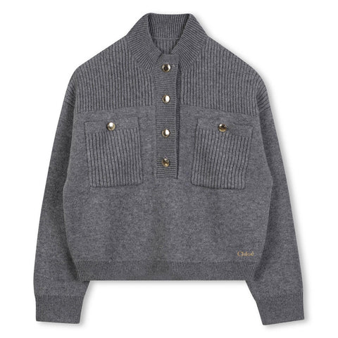 Chloe Girls Grey Knitted Tracksuit Chloe Girls Grey Knitted Tracksuit