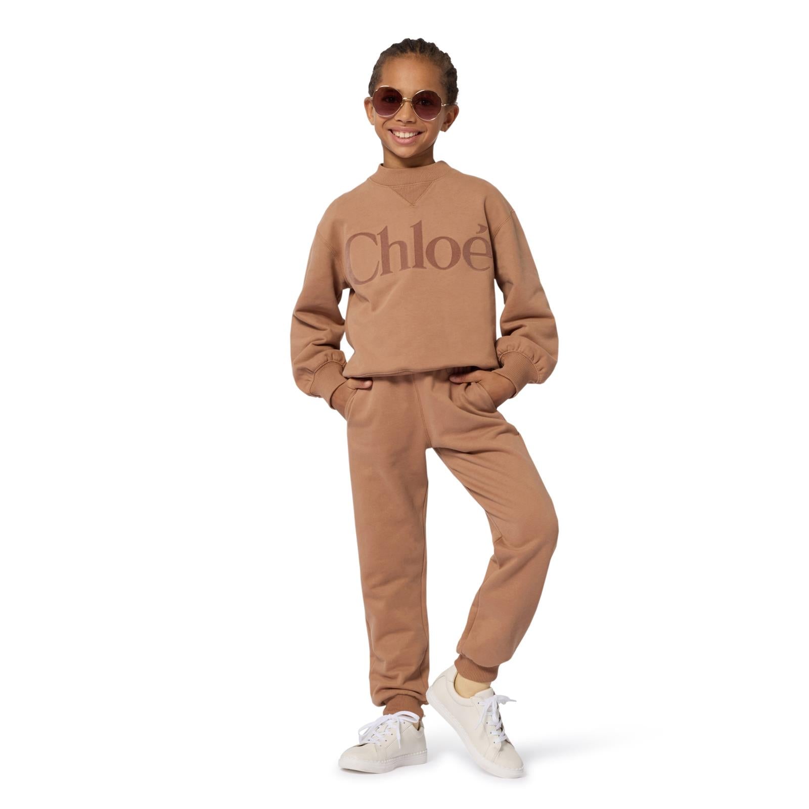 Chloe Girls Brown Logo Tracksuit Chloe Girls Brown Logo Tracksuit