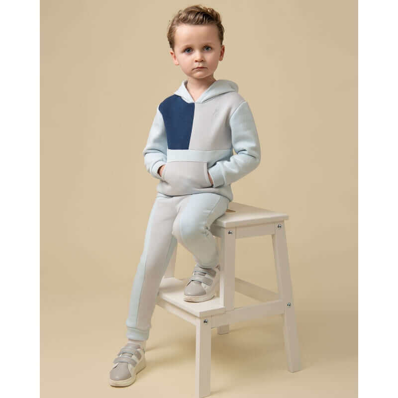 Caramelo Kids Boys Navy & grey Hooded Tonal Tracksuit Caramelo Kids Boys Navy & grey Hooded Tonal Tracksuit