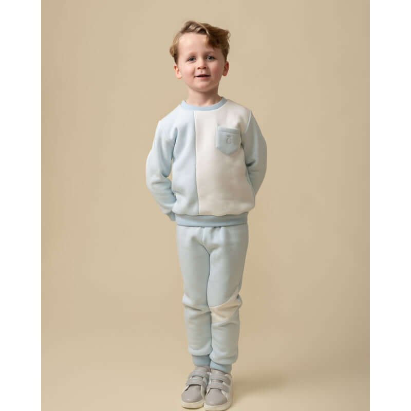 Caramelo Kids Boys Sky Crew Neck Contrast Tracksuit Caramelo Kids Boys Sky Crew Neck Contrast Tracksuit