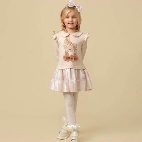 Caramelo Kids Girls Mink Pearl Present Dress Caramelo Kids Girls Mink Pearl Present Dress