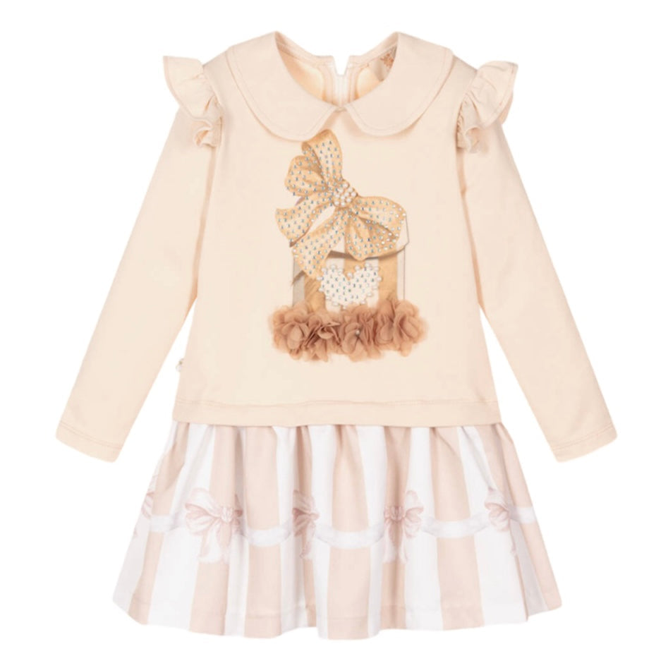 Caramelo Kids Girls Mink Pearl Present Dress Caramelo Kids Girls Mink Pearl Present Dress
