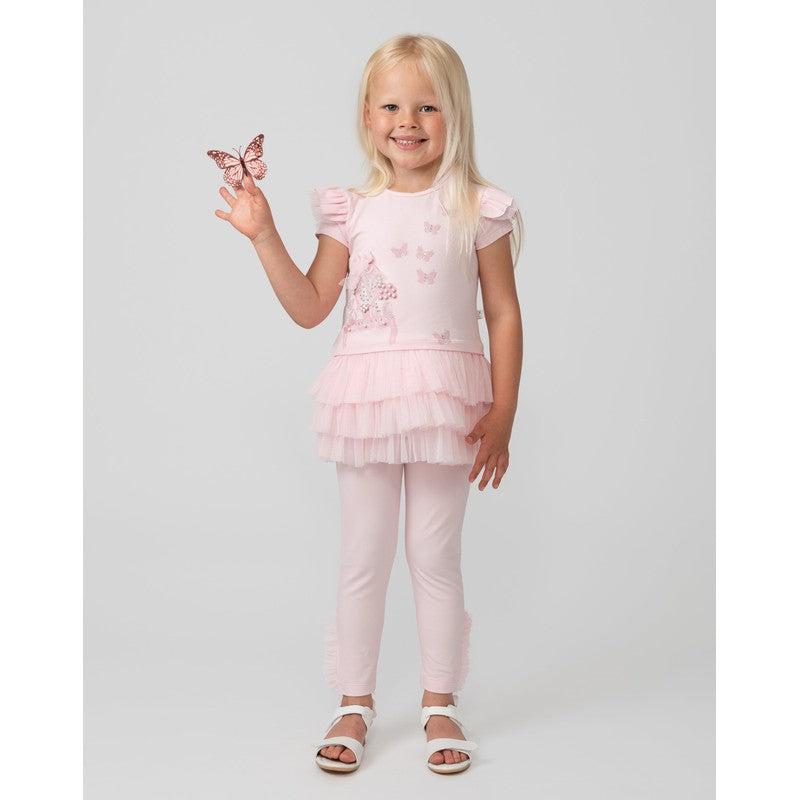 Caramelo Kids Girls Pink Pearl Vanity Legging Set Caramelo Kids Girls Pink Pearl Vanity Legging Set